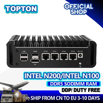 Topton Най-нови 4*2.5GbE Intel I226-V Ethernet защитна стена уред Intel Core i3 N305 N200 AES-NI VPN рутер PC DDR5 RAM NVME SSD