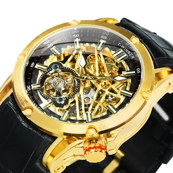 Tourbillon скелет автоматичен механичен часовник за мъже светещи ръце военни спортни часовници луксозна марка гумена кожена каишка