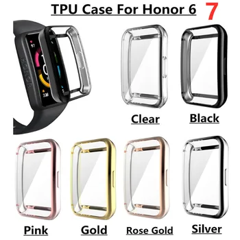 TPU мек защитен капак за чест лента 7 6 случай цял екран протектор черупка броня покритие случаи за Huawei чест Band 6