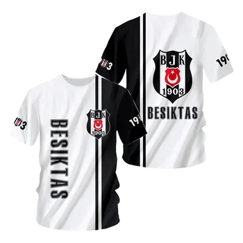 Turkey Besiktas Istanbul Football T Shirt 3D Print Summer Y2k Graphic T Shirts Oversized Womens T Shirt Harajuku NEW Promo Tees