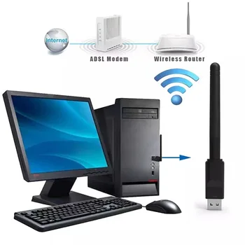 USB Wifi адаптер Безжична мрежова карта 150Mbps 2.4G антена 802.11b / g / n Ethernet Wifi донгъл мрежова карта PC wifi приемник