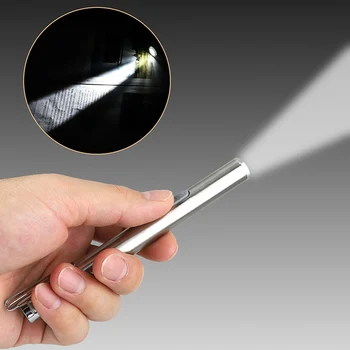 USB акумулаторна медицинска удобна писалка светлина от неръждаема стомана мини фенерче LED факел лампа Led фенерче с клип дизайн гореща продажба