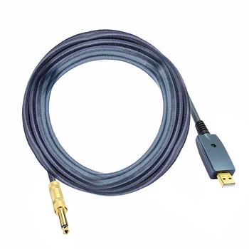 USB кабел за китара Кабел за китара Аксесоари за електрическа китара Адаптер за аудио конектор за китара 6.35mm интерфейс за китарен кабел