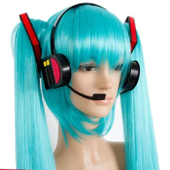 Vocaloid Miku Cosplay перука аниме Хелоуин парти Нова година Коледа дълги перуки започват бъдеще слушалки