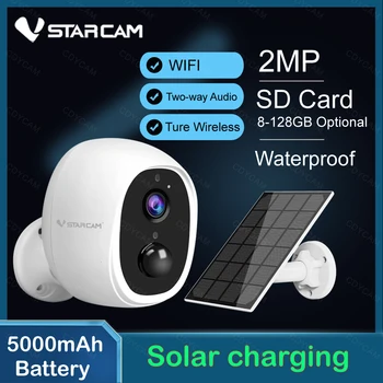 Vstarcam 3MP слънчева панелна акумулаторна батерия WiFi камера 1080P Full HD PIR Motion Detection 2-Way Audio 110° Камера с широк изглед