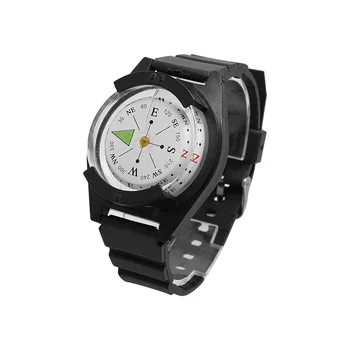Wrist Compass Watch Outdoor Survival EDC гривна каишка за туризъм Спорт Черно