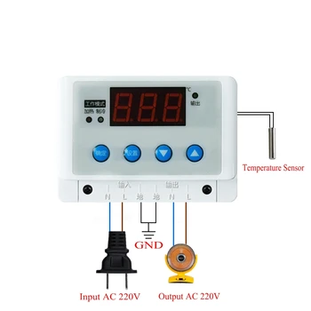 XH-W3101 AC 220V 5000W Цифров термостат Температурен контролер Превключвател за контрол на температурата Стенно окачване Отопление охлаждане