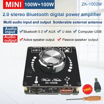 ZK-1002M 100W 100W Bluetooth 5.0 potenza scheda amplificatore Аудио усилвател Стерео усилвател Домашно кино AUX USB