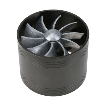 Автомобилен турбокомпресор Всмукване на въздух Газов икономия на гориво Ремонт на вентилатор за кола (черен)