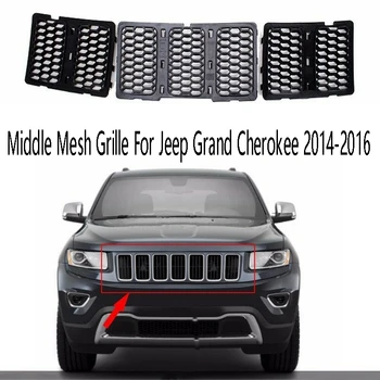 Автомобилна средна мрежеста решетка Предна решетка Вложки Trim Mesh Kit за Jeep Grand Cherokee 2014-2016