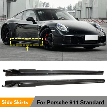Автомобилни странични поли Комплект за тяло за Porsche 911 Standard 2017 Странични врати броня поли престилка разширение устни сухи въглеродни влакна странични поли