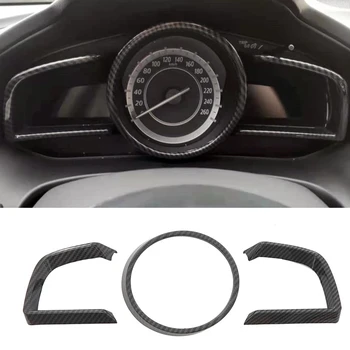  Автомобилно табло Интериорен капак на рамката на инструмента за Mazda 3 Axela 2014 2015 2016 2017 2018 ABS Carbon Pattern аксесоари