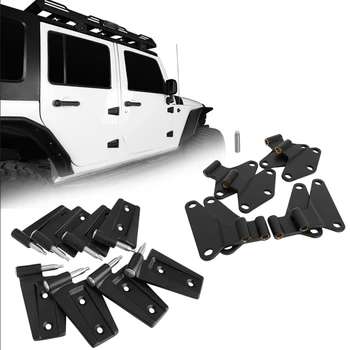Автомобилно тяло Side 4 врати панти Mount Kit неръждаема стомана резервни части за Jeep Wrangler JK 2007-2018