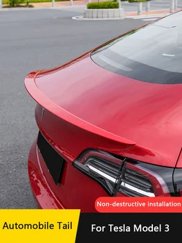 Аксесоари за кола Спойлер на задния багажник за Tesla Model 3 / Y 2017-2020 2021 Автомобилен спойлер ABS Carbon Fiber Car Styling Wing DIY