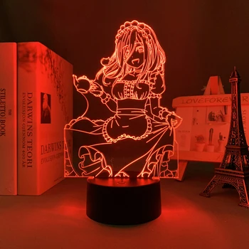 Аниме 3d светлина Типичните петзнаци Мику Накано за декорация на спалня Led нощна светлина подарък за рожден ден Настолна лампа манга