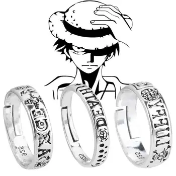 Аниме Трафалгар D Водно право пръстени Cosplay Luffy сламена шапка дизайн пръстен регулируеми унисекс бижута реквизит аксесоари подарък 2022