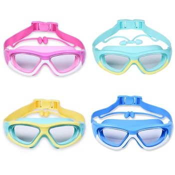 Анти-UV очила за плуване Деца 3-12 г Водоустойчив басейн Очила с тапи за уши Гмуркане Сърф Очила Оборудване за плуване