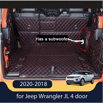 Високо качество! Специални стелки за багажник за Jeep Wrangler JL 4 врати 2020-2018 водоустойчиви килими за багажник за Wrangler 2019