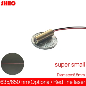 Висококачествен диаметър 6.5mm дължина 21mm малък размер 650nm 635nm 5mw червена линия лазерен модул DC 3V 90°&110° Маркираща лазерна глава