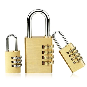 Висококачествен катинар Solid Brass Lock Digit Combination Password Secret Code for Gym Outdoor Locker Case Copper Stainless Steel