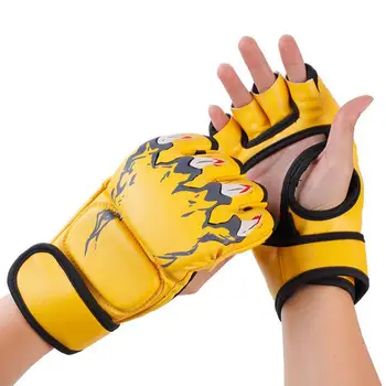 Висококачествени ръкавици Ударопоглъщащи кикбокс ръкавици с регулируема закопчалка лента Дебела подложка за устойчивост на износване 1 чифт