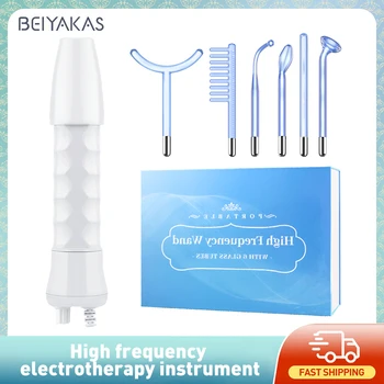 Високочестотен електротерапевтичен инструмент Blue Light Six In One Стерилизиращ, Акне Премахване и подмладяване на кожата Beauty Instrumen