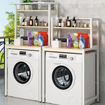Водоустойчива неръждаема перална машина Багажник за съхранение Баня Тоалетна шкаф за съхранение Балкон дърво Държач за съхранение Мебели за дома Z