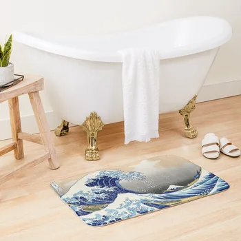 Голямата вълна край Канагава от Кацушика Хокусай Мат за баня Артикули за баня без хлъзгане килим баня стая Acessories Мат