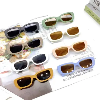 гореща продажба ретро деца слънчеви очила деца малки правоъгълник слънчеви очила на открито UV 400 защита мода момиче момче очила на едро