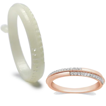 Готов за леене бял восъчен пръстен Moldel с камък 3D дизайн печат услуга пластмасова плесен лесно леене фоточувствителни смола форми