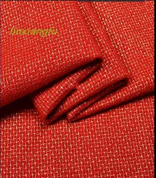Грандиозният червен луксозен модерен плат, ярка копринена тъкан вълнен плат, есенен и зимен плат за палто.