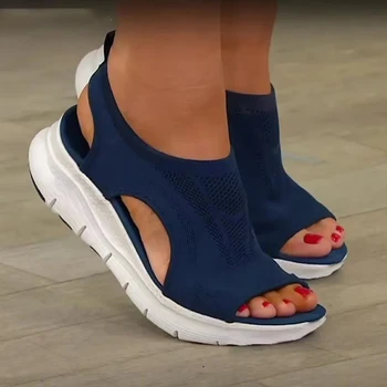 Дамски летни обувки Mesh риба платформа сандали Жените отворени пръсти клин сандали дами леки ежедневни обувки Zapatillas Mujer