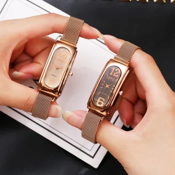 Дамски часовници магнитна катарама луксозна мода розово злато кварц дамски часовник ръчен часовник дамски часовник Reloj Mujer часа