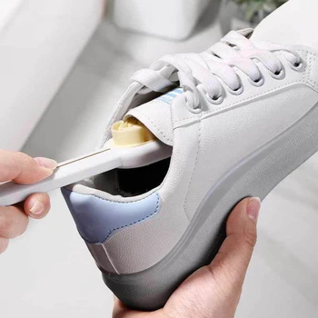 Двустранна домакинска четка за почистване с дълга дръжка Четка за търкане Многофункционална четка за почистване на обувки за велур Nubuck кожа