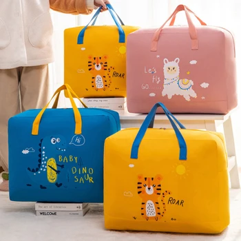Детска градина Quilt чанта за съхранение кърпа карикатура Начало Детски багаж Преместване Опаковка чанта Преносимо облекло организация чанта
