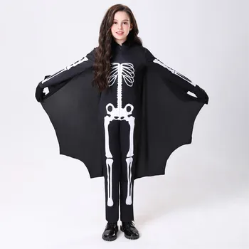 Детско облекло Мек памук Топло Crewneck дълъг ръкав черен скелет Тийнейджъри Дрехи за момичета Зимни тийнейджърски дрехи за зимата