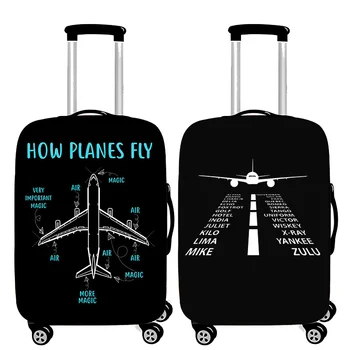 Дизайнер сгъсти багаж покритие самолет модел багаж защитно покритие пътуване аксесоари за 18-32 инчов количка случай капаци