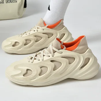 Дишащи мъжки маратонки дизайн обувка летен интериор подвижни сандали ажурна ежедневни обувки улични спортове стил сабо