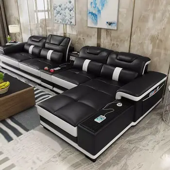 Домашен диван, хол, прост и модерен размер, интелигентна Bluetooth звукова система, кожена декорация на диван