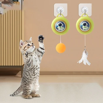 Домашни котки Регулируема пинг-понг играчка висяща врата Спиране на уловители Смешно за котки Облекчаване на стреса B03E