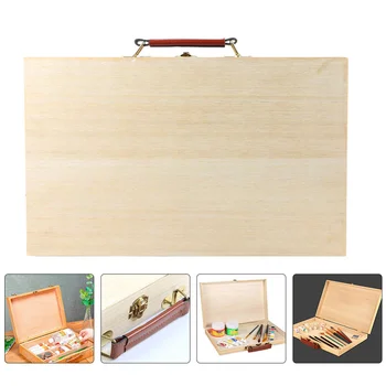 Дървена кутия за рисуване Недовършена дървена кутия Направете своя подаръчна кутия Кутия за бижута Организатор Държач за снимки Кутия със заключваща закопчалка за