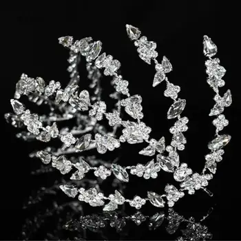 Елегантни блестящи барокови булчински пълни диамантени сватбени консумативи