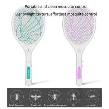 Електрически комар Swatter Начало Bug Zappers Uv светлина акумулаторна Домакински електрошок против комари Консумативи