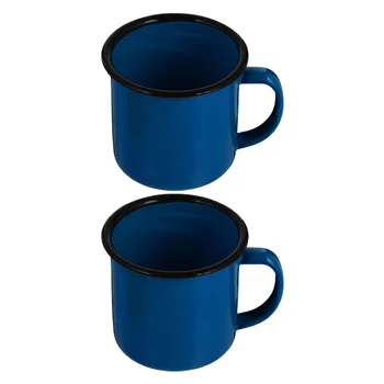 Емайл къмпинг чаши Емайлирани кафе чаша дръжка преносим лагер чаши за пиене Реколта метални чаши Туризъм на открито