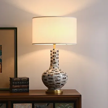 естествен fritillary ръчно изработена настолна лампа нощна лампа ретро хол спалня дизайнер декоративно изкуство всички мед проучване
