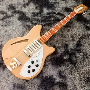 естествено дърво 12 струни rickenback електрическа китара половин кухо тяло Roger лимитирана серия 12-струнен ricken guitarra