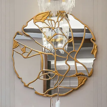 естетически кръгъл декор огледало стена хол луксозен голям фънки обличане огледало модерен творчески хладно Spiegel домакински стоки