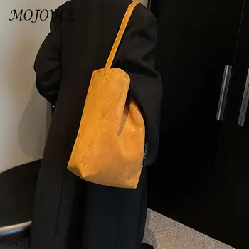 Жените ретро класически чантата стилен велур модерен чанта мода кофа чанта High-Top чанта за ежедневно офис употреба плътен цвят чанта