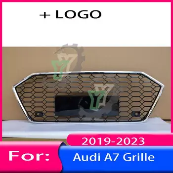 За Audi A7/S7 2019 2020 2021 2022 2023 Автомобилна предна броня решетка централен панел стайлинг горна решетка (промяна за RS7 стил)