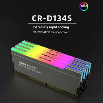 За COOLMOON CR-D134S ARGB RAM Радиатор охладител настолен компютър PC 5V 3PIN охлаждане радиатор разпръсквач Компьютерные комплектующие